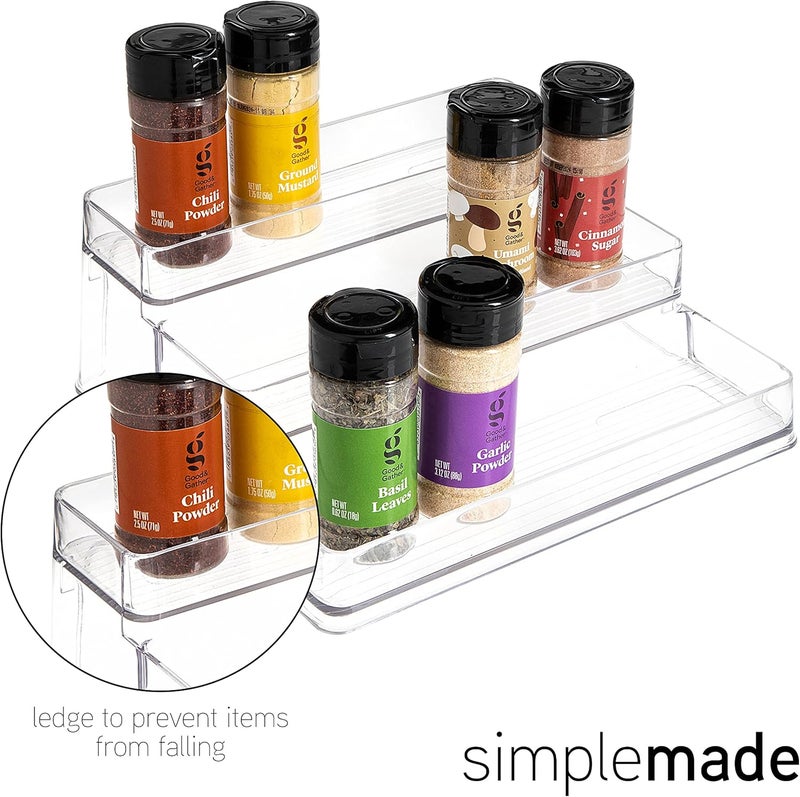 Simplemade 3-Tier Spice Rack Organizer - Versatile Storage Shelf for Kitchen, Bathroom, Bedroom & Office, Set of 1, Clear - Image 2